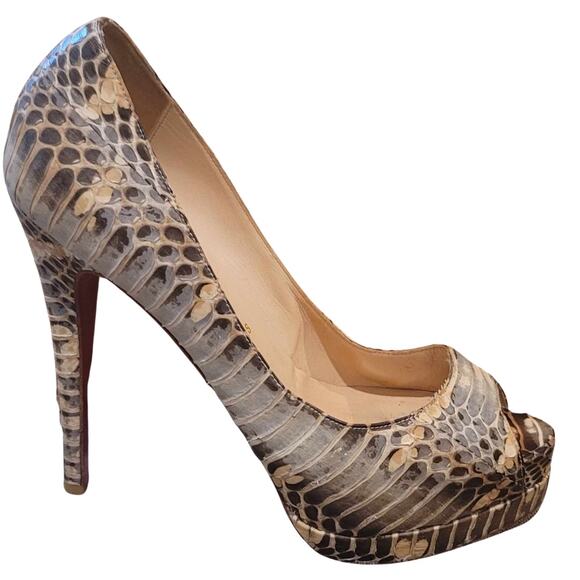Christian Louboutin Authentic Python Pumps Size 37.5 / 7 US - Picture 2 of 6